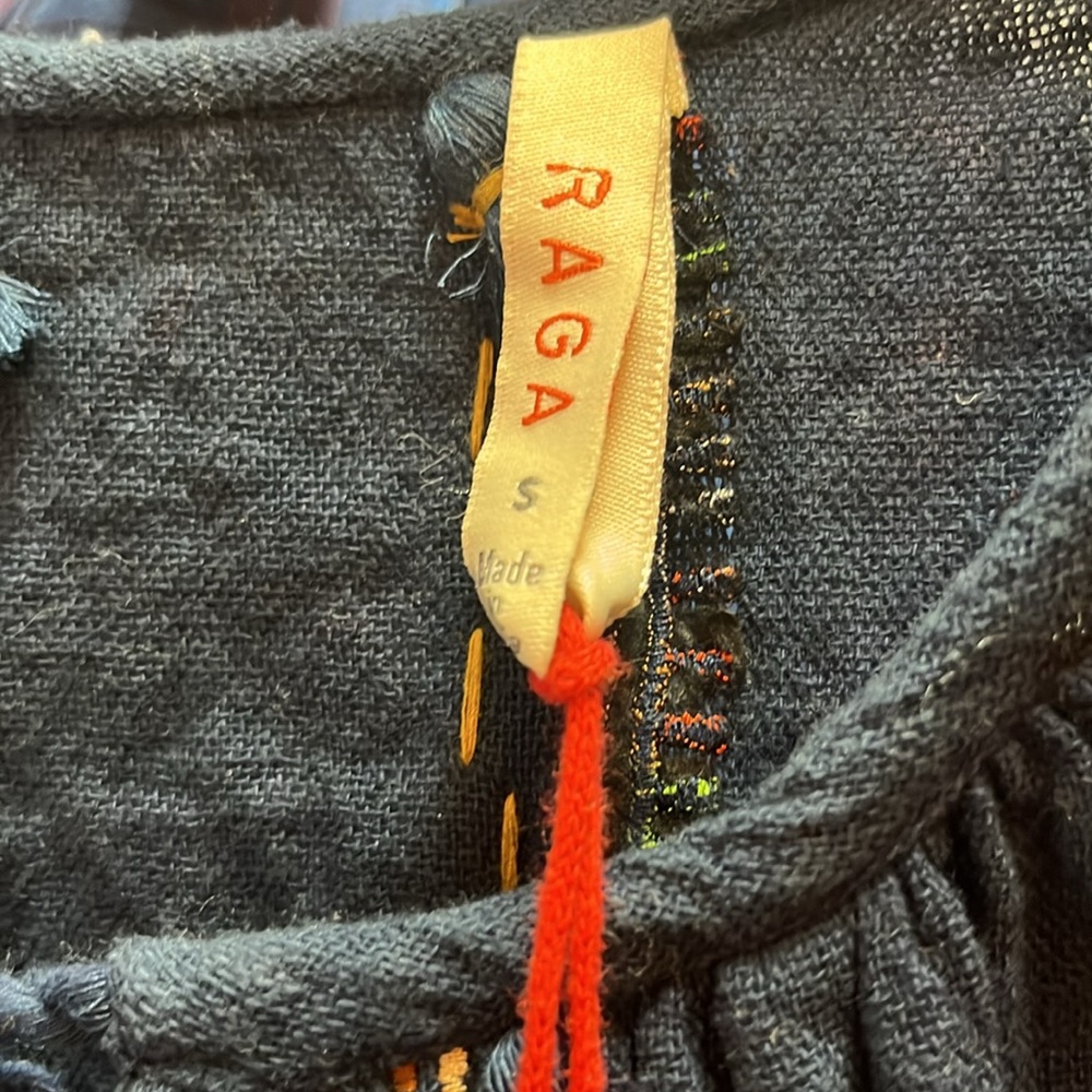 RAGA Black Long Sleeve Top with Multicolor Embroidery - Picture 3 of 7